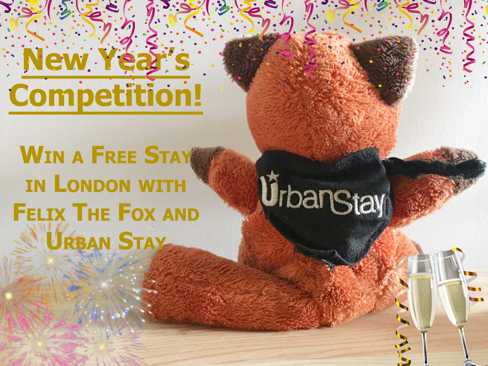 New Year's Competition Win A Free Stay In London With Felix The Fox And Urban Stay Serviced Apartments London