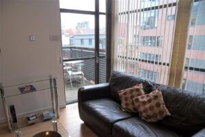Our Corporate Apartments Manchester have private balconies, Wifi, Smart TVs and king size beds. Book your Manchester accommodation now!