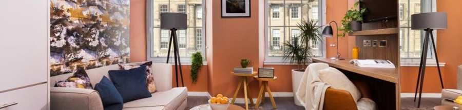 Short Let Apartments Edinburgh City Centre - Queen Street Apartments Close to Edinburgh Castle Free Wifi Aircon Reception - Urban Stay