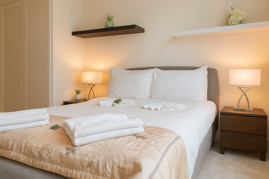 Vauxhall Serviced Accommodation For Leisure Stays | Urban Stay Book-Vauxhall-Serviced-Accommodation-located-near-The-London-Eye-&-Vauxhall-Tube-Station.-Vauxhall-Apartments-features-a-flat-screen-TV.