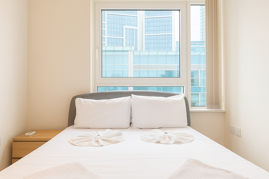 Vauxhall Serviced Accommodation For Leisure Stays | Urban Stay Book-Vauxhall-Serviced-Accommodation-located-near-The-London-Eye-&-Vauxhall-Tube-Station.-Vauxhall-Apartments-features-a-flat-screen-TV.