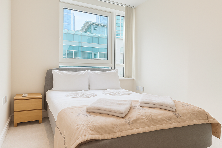 Vauxhall Serviced Accommodation For Leisure Stays | Urban Stay Book-Vauxhall-Serviced-Accommodation-located-near-The-London-Eye-&-Vauxhall-Tube-Station.-Vauxhall-Apartments-features-a-flat-screen-TV.