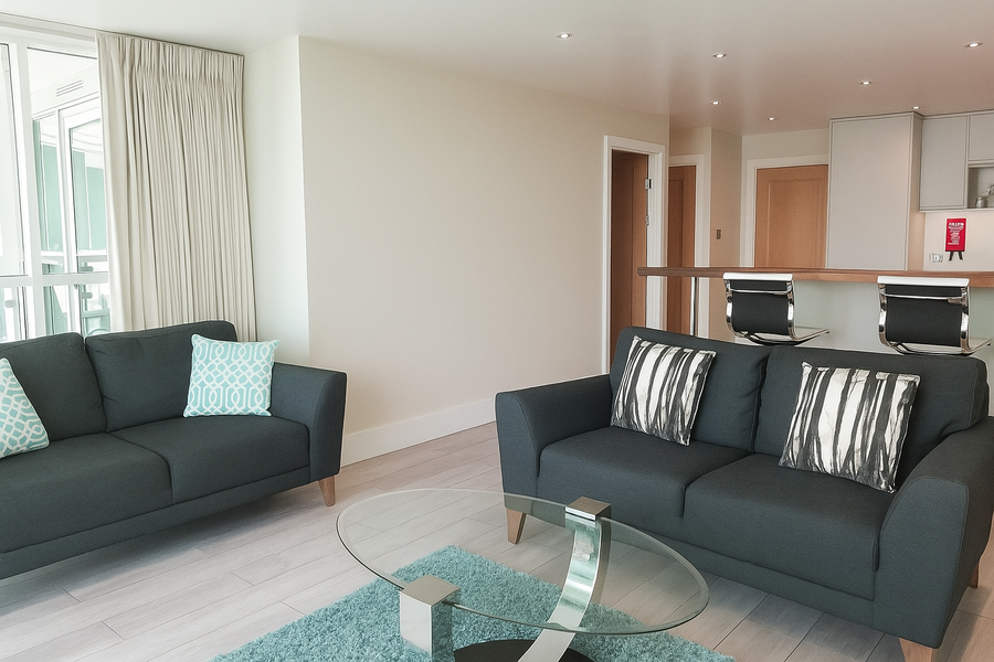 Vauxhall Serviced Accommodation London City | Urban Stay Stay-at-our-Vauxhall-Serviced-Accommodation-in-St-George's-Wharf.-Modern-riverside-apartments-near-transport,-landmarks,-and-business-hubs.